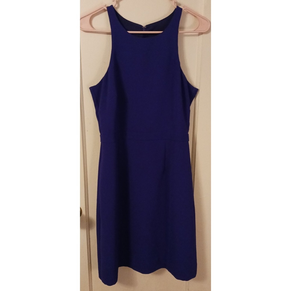 J. Crew Royal Blue Sleeveless Pleated Ponte Dress, Size 4